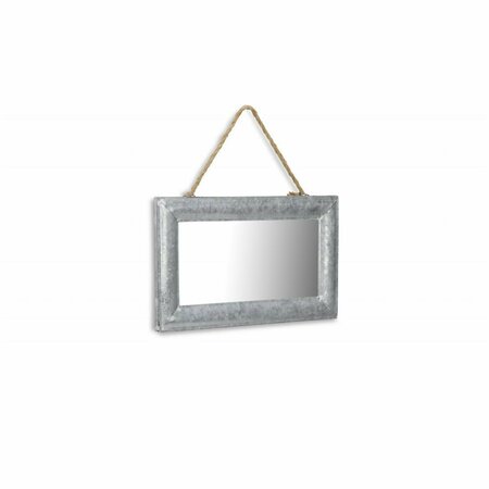 HOMEROOTS 8.5 x 13.5 x 0.5 in. Galvanized Silver Metal Hanging Mirror 399695